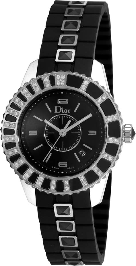 Christian Dior Womens Cd113115r001 Christal Diamond Black Dial Watch