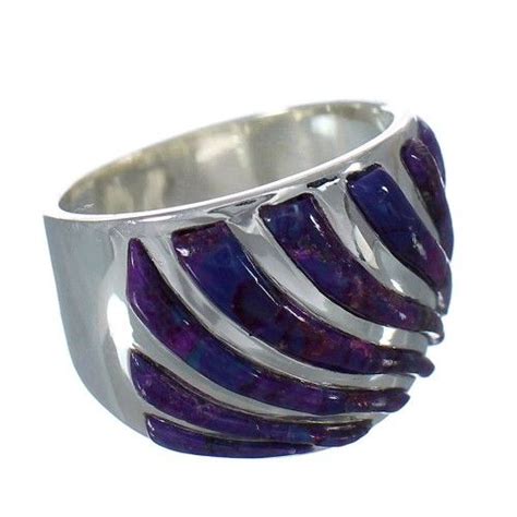 Magenta Turquoise Inlay Southwestern Authentic Sterling Silve Ring Size