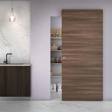 Porta Scorrevole Con Binario Esterno Space Cacao Tda In Legno Binario