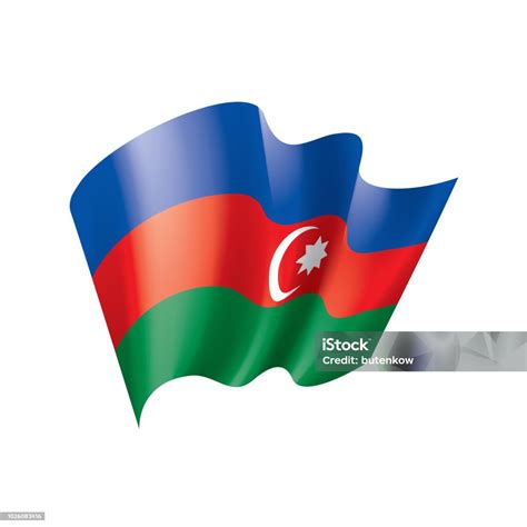 Vetores De Bandeira Do Azerbaijão Ilustração Vetorial Sobre Um Fundo Branco E Mais Imagens De