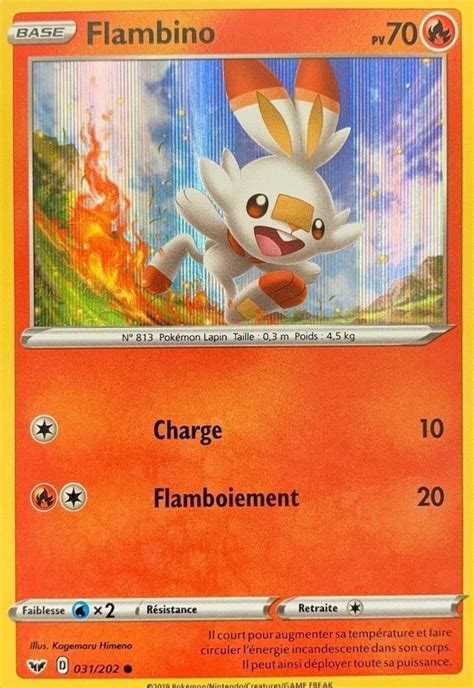 Flambino Holographique Carte Pok Mon P E Et Bouclier