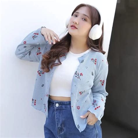 Jual CARDIGAN MOTIF RAJUT CROP WAFFLE RIB KOREAN OOTD MODEL KANCING RIB