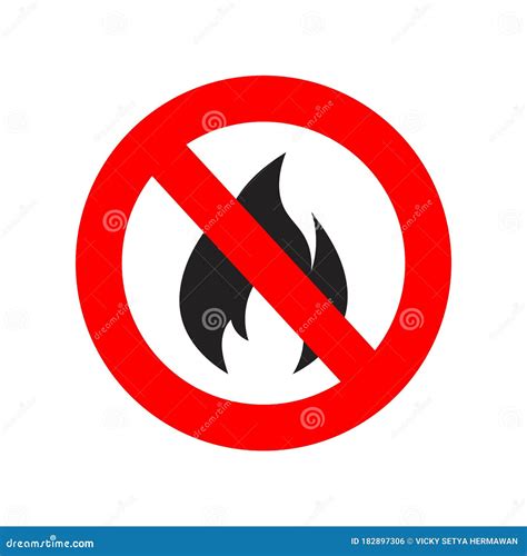 No Fire Vector Sign Icon Symbol No Open Flame Sign No Open Flame Sign