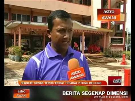 Sekolah Rosak Teruk Akibat Dibadai Puting Beliung Video Dailymotion