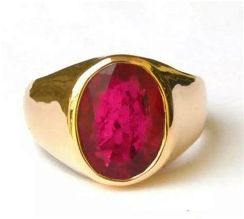 Natural Ruby Ring For Men In Solid 925 Sterling Silver Gold Etsy