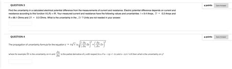 Solved Question 3 4 Points Save Answer Find The Uncertainty