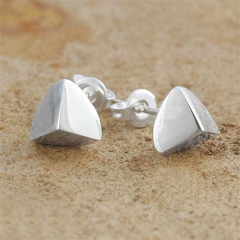 Triangle Spike Matte Sterling Silver Stud Earrings By Otis Jaxon Silver