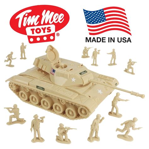 Tim Mee Toy Walker Bulldog TANK Playset- Desert Tan 13pc - Made in USA ...