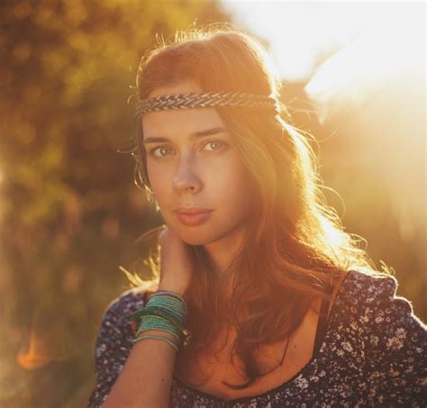 Premium Photo Beautiful Hippie Girl In The Park