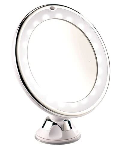 Miroir grossissant x5 avec ventouse ou pied et éclairage LED