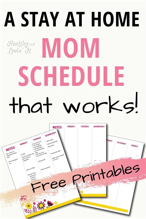 Stay At Home Mom Daily Schedule Template