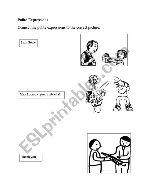 Being Polite Worksheet For Kindergarten