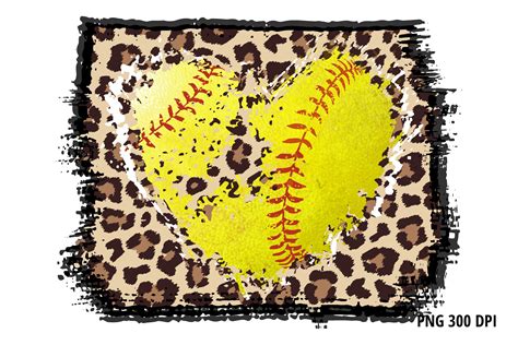 Softball Heart Background Png Graphic By Dev Teching · Creative Fabrica