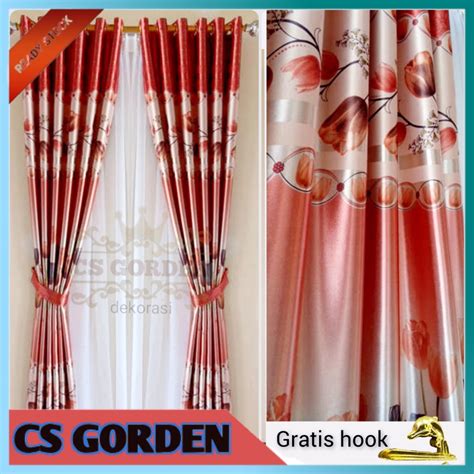 Jual GORDEN BLACKOUT IMPORT Motif Tulip Paniruk HIJAU TEBAL MODEL