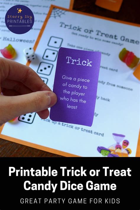 Halloween Party Game Printable Trick Or Treat Dice Game Classroom