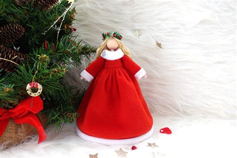 8'' Mrs. Santa Claus Tree Topper, Mrs. Santa Doll, Angel Tree Toper ...