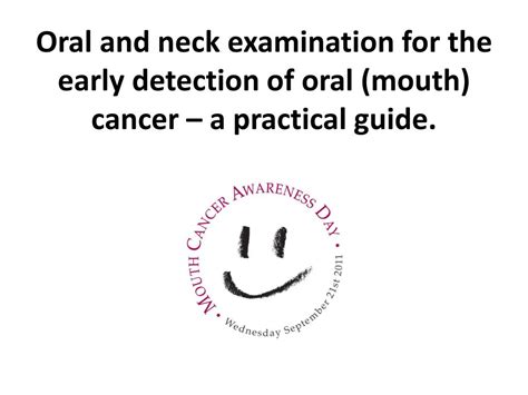 Ppt Oral And Neck Examination For The Early Detection Of Oral Mouth Cancer A Practical