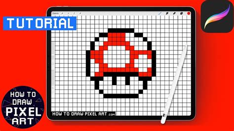 Mario 8 Bit Mushroom Grid