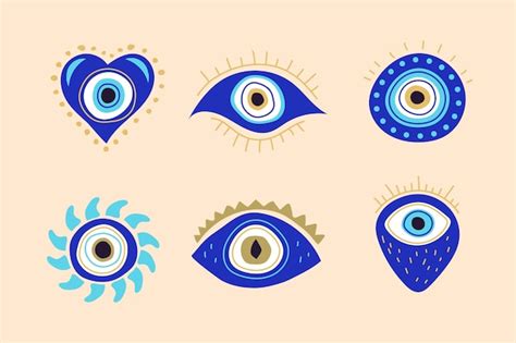 Free Vector Hand Drawn Evil Eye Icons