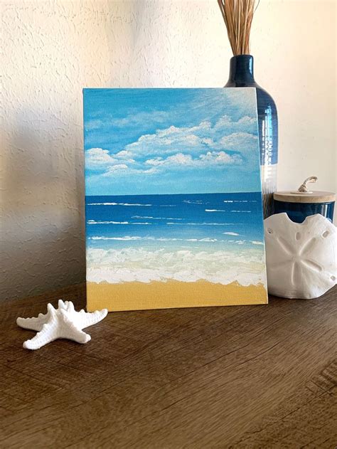 Blue Ocean Under Sunny Skys Etsy Painting Art Lesson Nature Art