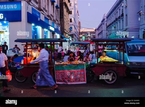 Street Market In Yangon Myanmar Stock Photo Alamy