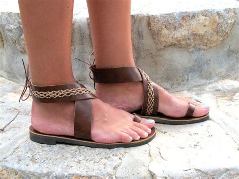 Women Leather Sandals Greek Sandals Women Brown Leather Etsy In 2023