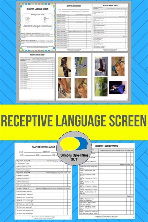 Receptive Language Screen Aka Auditory Comprehension Screen Receptive