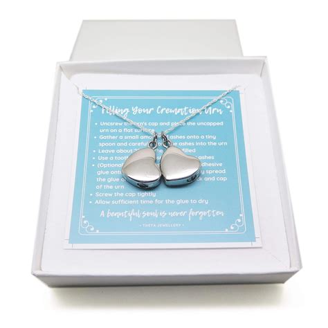 Double Cremation Urn Necklace For 2 Sets Of Ashes Uk Handmade