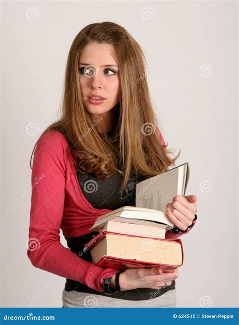 Bookworm Stock Image Image Of Books Brunette Studying 624515