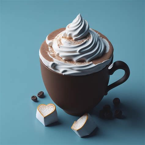 Premium AI Image A Cup Of Hot Chocolate With Whipped Cream And Marshmallows