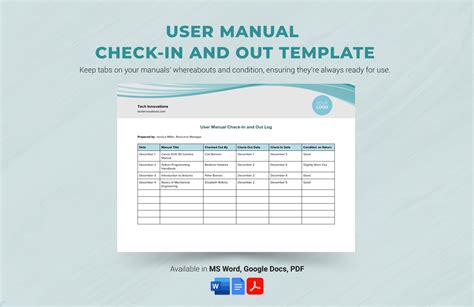 Check In Check Out Templates In Word Free Download