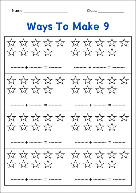 Ways To Make 8 And 9 Kindergarten Math Worksheets Making 8 And 9