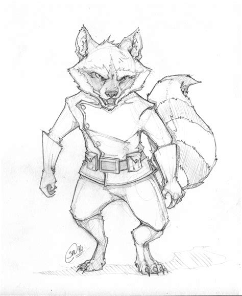 Rocket Raccoon Sketch By Megume On Deviantart