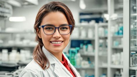 Premium Photo Portrait Of A Girl Laboratory Assistant In Glasses