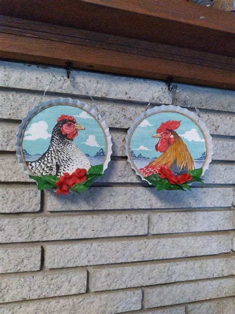 Country Farm Roosterhen Wall Decor Etsy