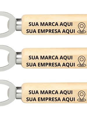 10 Abridor Madeira Garrafa Personalizado Brinde Empresa Compre