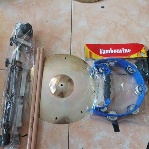 Jual 1set Stand Cagak Simbal Marawais Markis Tamborin Fiber Single