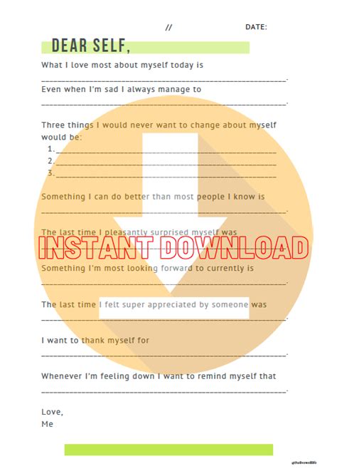 Dear Self Letter Template Instant Download Pausing To Write A Letter To Ourselves Can Help