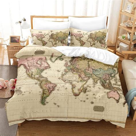 Ensemble De Literie Pour Enfants Ados Couleur Map Housse De Couette