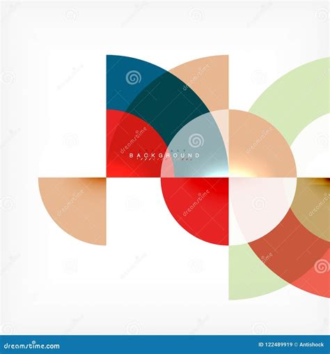 Minimal Circle Abstract Background Design Multicolored Template For