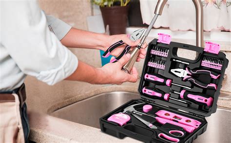 Dekopro Tool Set For Women Pink Tool Set For Home Repair Womens Tool