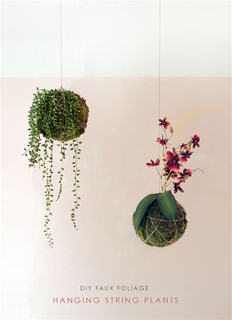 DIY faux foliage hanging string plants - We Are Scout