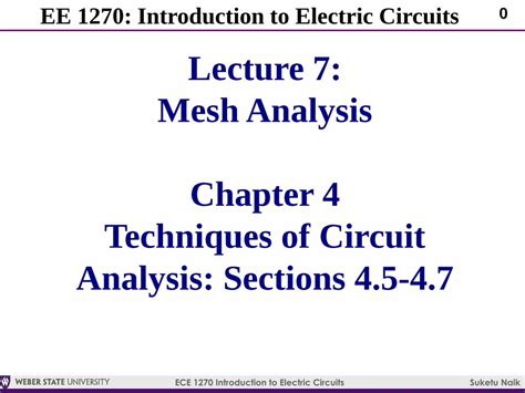 PDF Lecture 7 Mesh Analysis Chapter 4 Techniques Of Circuit