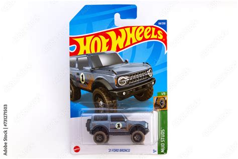 Warwick UK Feb 8 2023 Close Up Hot Wheels Ford Bronco Wildtrak 4x4 American Toy Limited