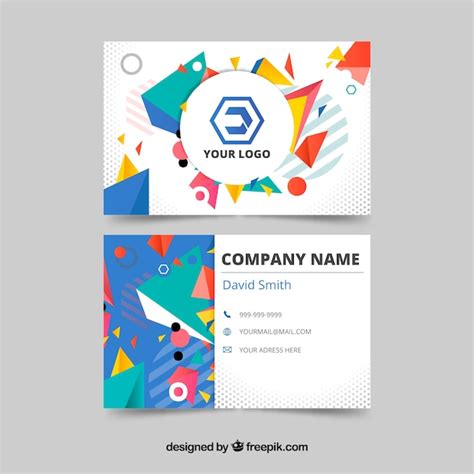 Free Vector | Business card with geometric shapes