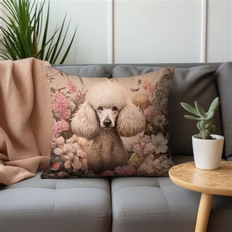 Standard Poodle Pillow For Poodle Lover Soft Faux Suede Pillow With