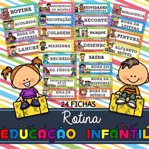 Fichas De Rotina Coloridas Para Imprimir Rotina Na Em