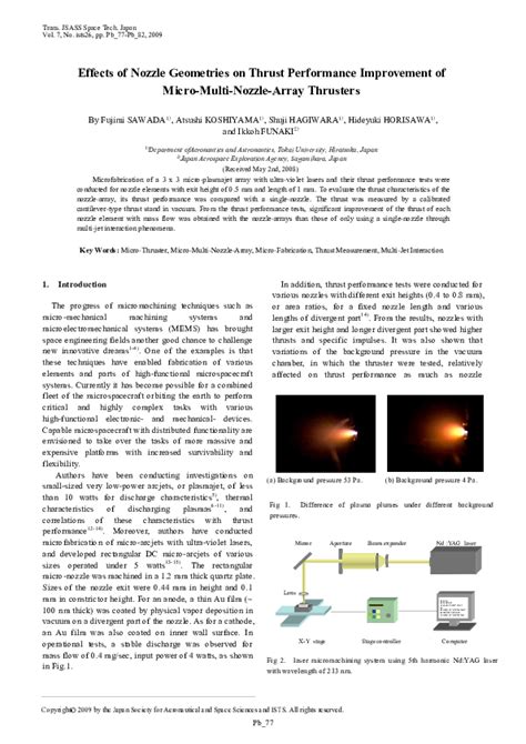 Pdf Nozzle Geometry Impact On Micro Thruster Thrust
