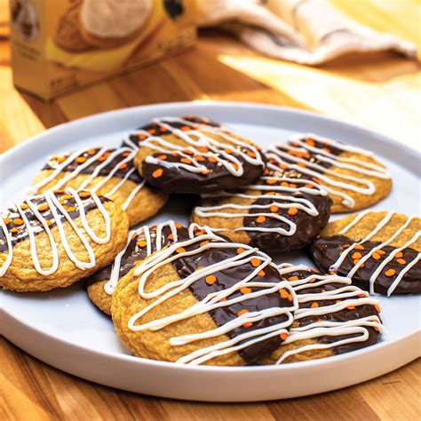 Chocolate Dipped Pumpkin Cookies - Pillsbury Baking