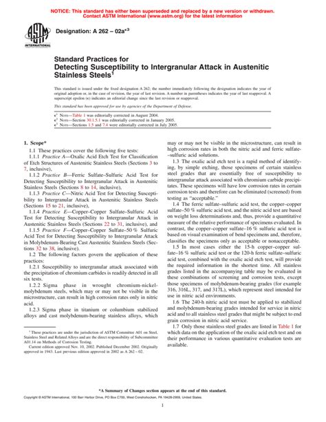 Astm A262 02ae3 Standard Practices For Detecting Susceptibility To